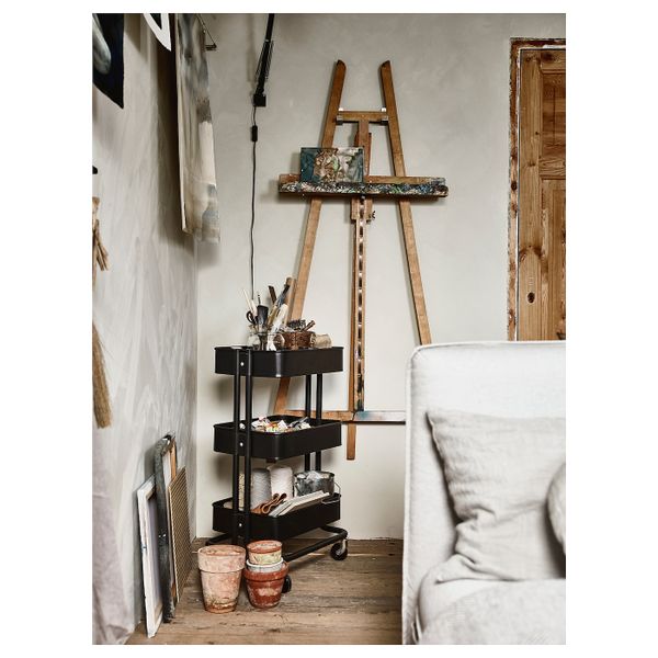 Тележка, черный 35x45x78 см IKEA RÅSKOG РОСКУГ 604.409.73 - фото 4