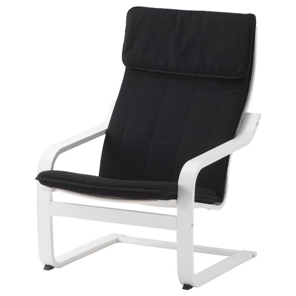 Кресло ПОЭНГ, белый, Ранста черный - фото 1