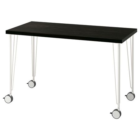 Письменный стол, черно-коричневый/белый 120x60 см IKEA LAGKAPTEN ЛАГКАПТЕН / KRILLE КРИЛЛЕ 994.170.33