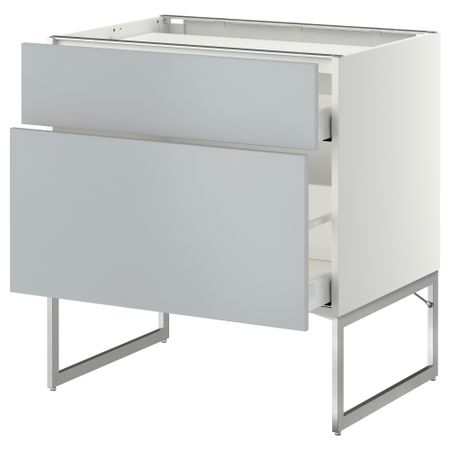 Напольный шкаф, 2 фронтальных панели, 3 ящика МЕТОД / МАКСИМЕРА, белый, Веддинге серый