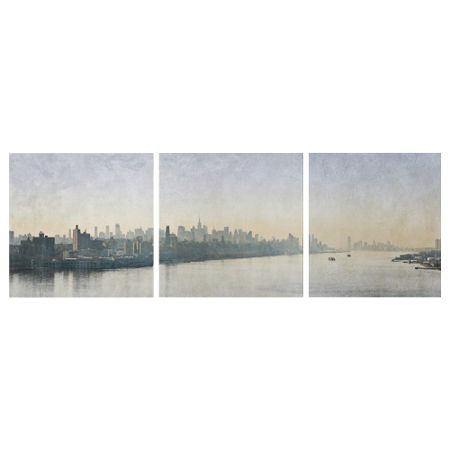 Картина, 3 шт ПЬЕТТЕРИД, Серебристая дымка (56x56 см)