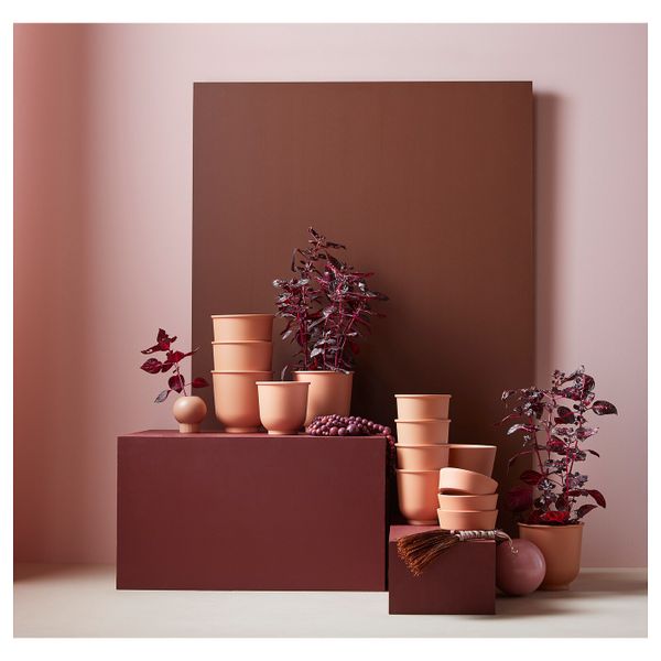 Кашпо, красно-коричневый 15 см IKEA БРИТЭРТ 903.856.30 - схема-чертеж с размерами