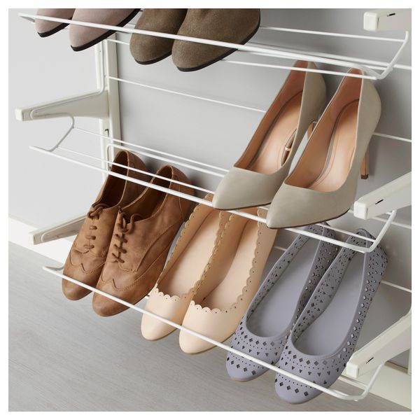 Настенная шина, полки, полка для обуви АЛЬГОТ, белый (76x41x199 см) - схема-чертеж с размерами