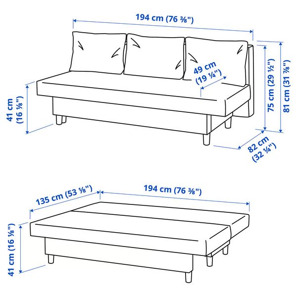 IKEA, дополнительный ракурс - схема-чертеж с размерами