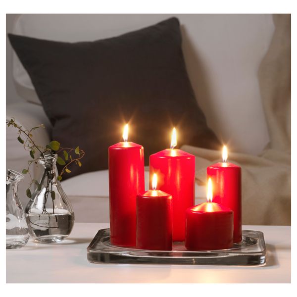 Неароматическая формовая свеча, 5 штуки ФЕНОМЕН, красный - схема-чертеж с размерами