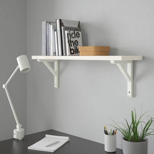 BERGSHULT / SANDSHULT Полка навесная - белый/осина/белая морилка 80x20 см - фото 2