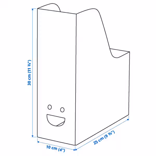 TJABBA ТЬЕББА Подставка для журналов - белый - схема-чертеж с размерами