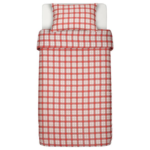Пододеяльник и наволочка, белый красный/клетка 150x200/50x70 см IKEA SILESHÅR СИЛЕСХОР 005.313.96 - схема-чертеж с размерами