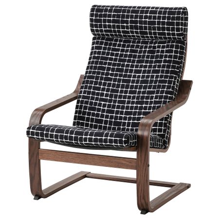 Кресло, коричневый/Storudden белый, черный IKEA POÄNG 994.240.62