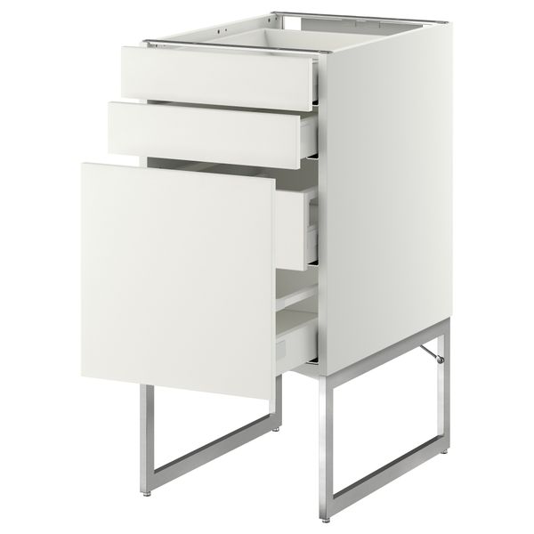 Напольный шкаф 3 фронтальных панели, 2 нижних, 2 средних ящика МЕТОД / МАКСИМЕРА, белый, Хэггеби белый - схема-чертеж с размерами