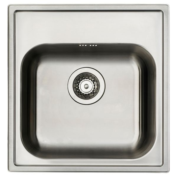 Мойка одинарная врезная БУХОЛЬМЕН, нержавеющ сталь (48x50 см) - фото 2