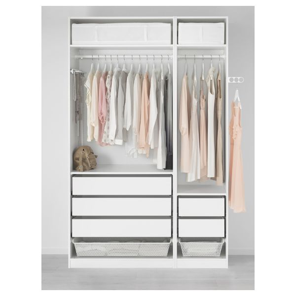 Гардероб, белый Tyssedal белый, 150x60x236 см IKEA PAX ПАКС 391.274.04 - схема-чертеж с размерами