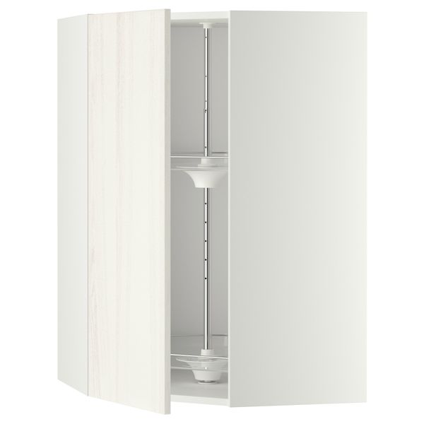 Угловой навесной шкаф с вращающейся секцией МЕТОД, белый, Росдаль белый - схема-чертеж с размерами