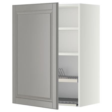 Шкаф навесной с сушкой МЕТОД, белый, Будбин серый