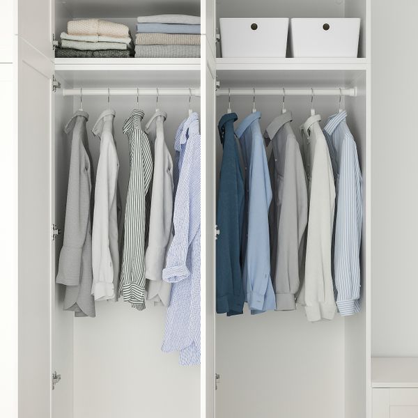 Гардероб с 9 дверями, белый Саннидаль/белый 300x57x271 см IKEA OPPHUS ОПХУС 193.030.02 - схема-чертеж с размерами