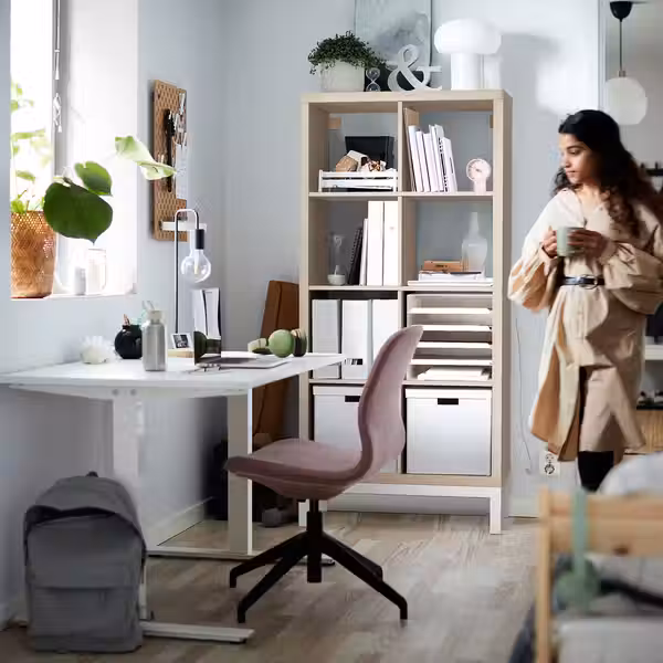 KALLAX Стеллаж с основанием - под беленый дуб/белый 77x164 см - фото 3