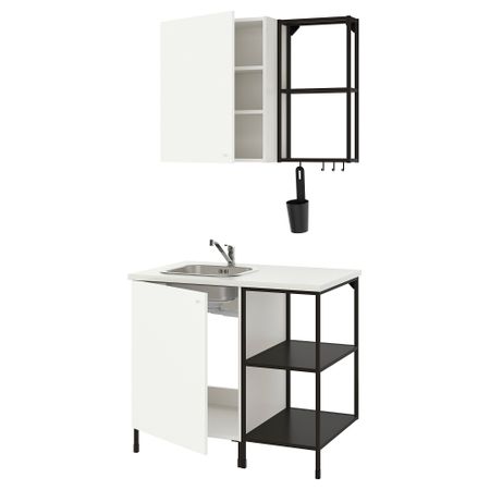 Кухня, антрацит, белый, 103x63.5x222 см IKEA BEGIVENHET БЕГИВЕНХЕТ 293.369.26