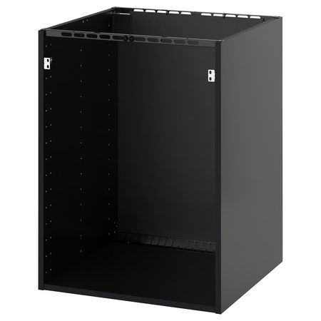 METOD Напольный шкаф д/встр техники/мойка - черно-серый 60x60x80 см