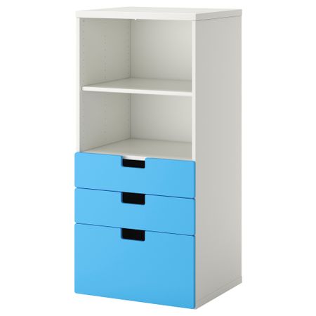 Комбинация для хранения с ящиками СТУВА, белый, синий (60x50x128 см)