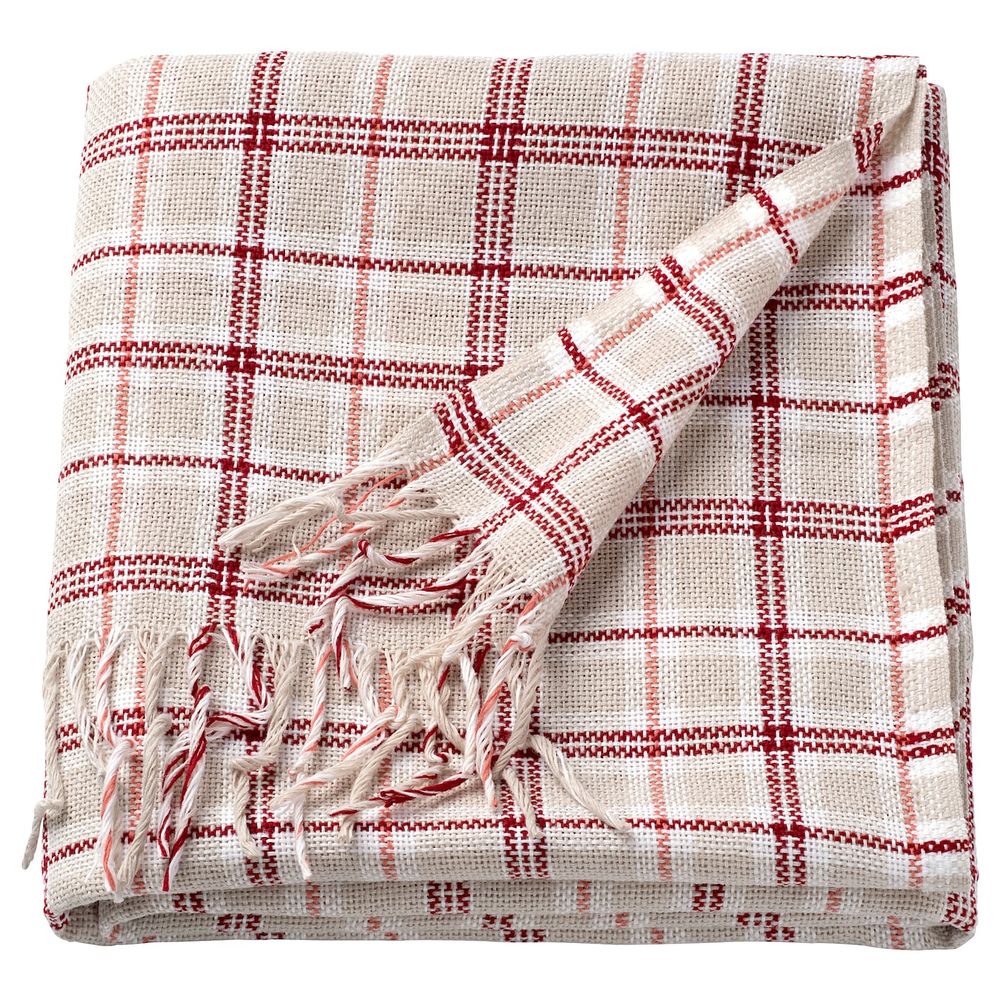 Плед, клетка/красный 130x180 см IKEA НОРДХИЛЬД 304.690.86 - фото 1