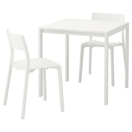 Стол и 2 стула, белый, белый, 75 см IKEA MELLTORP МЕЛЬТОРП, JANINGE ЯН-ИНГЕ 995.564.82