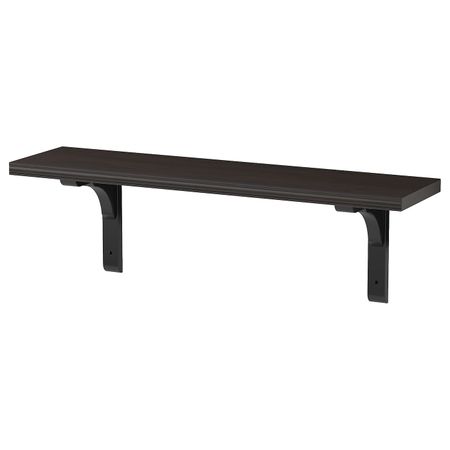 Полка навесная, коричнево-чёрный 80x20 см IKEA BERGSHULT БЕРГСХУЛЬТ / RAMSHULT РАМСГУЛЬТ 892.906.14