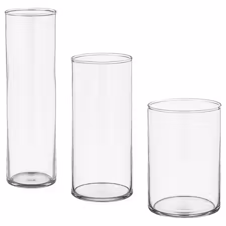 CYLINDER Набор ваз,3 штуки - прозрачное стекло