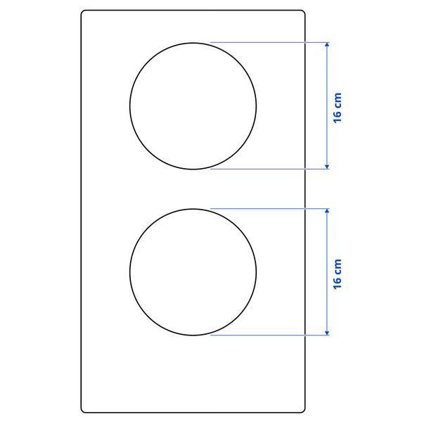 VÄLBILDAD Индукц варочн панель - ИКЕА 300 чёрный 29 см - схема-чертеж с размерами
