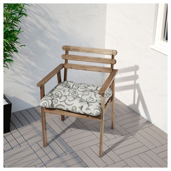 Стол + 4 кресла, для сада АСКХОЛЬМЕН, серо-коричневая морилка серо-коричневый - фото 4