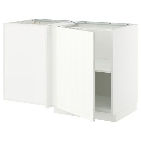 METOD Угловой напольный шкаф с полкой - белый/Stensund белый 128x68 см