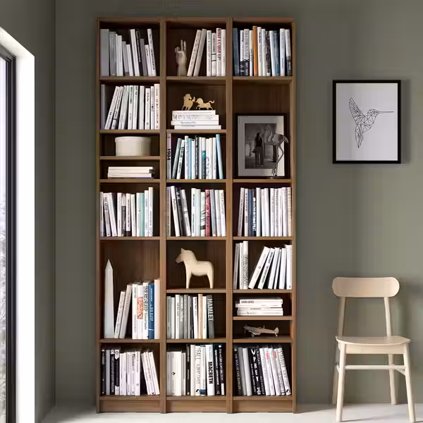 BILLY Стеллаж с дополнительными модулями - коричневый под грецкий орех 120x28x237 см - фото 4