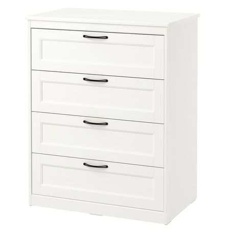 SONGESAND Комод с 4 ящиками - белый 82x104 см