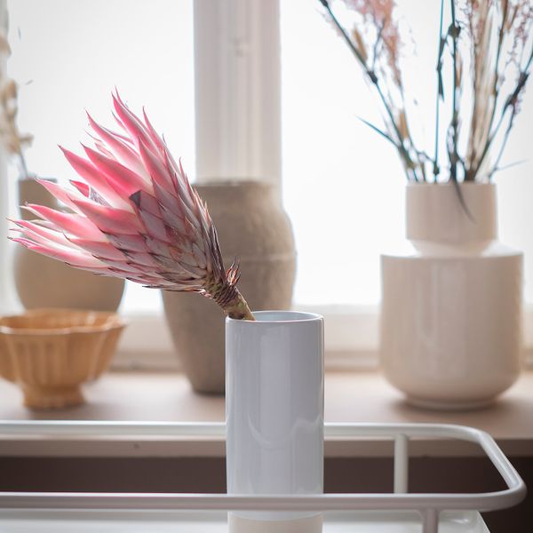 Ваза, белый бежевый 24 см IKEA ГРАДВИС 504.420.48 - схема-чертеж с размерами