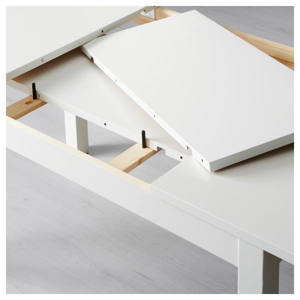 Раздвижной стол БЬЮРСТА, белый (140/180/220x84 см) - фото 5