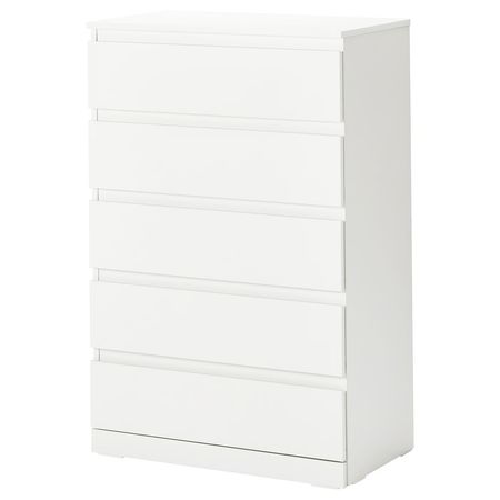 LILLBERGET Комод с 5 ящиками - белый 70x43x108 см