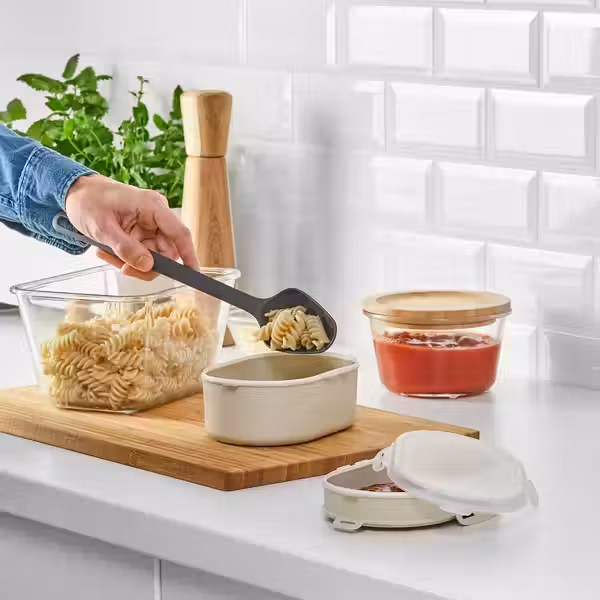 UTBJUDA УТБЬЮДА Ланч-бокс для сухих продуктов - светлый серо-бежевый - схема-чертеж с размерами