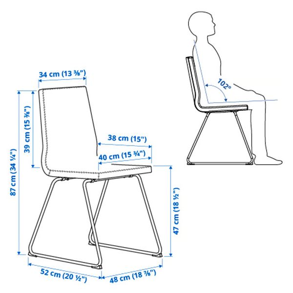 IKEA в интерьере - схема-чертеж с размерами