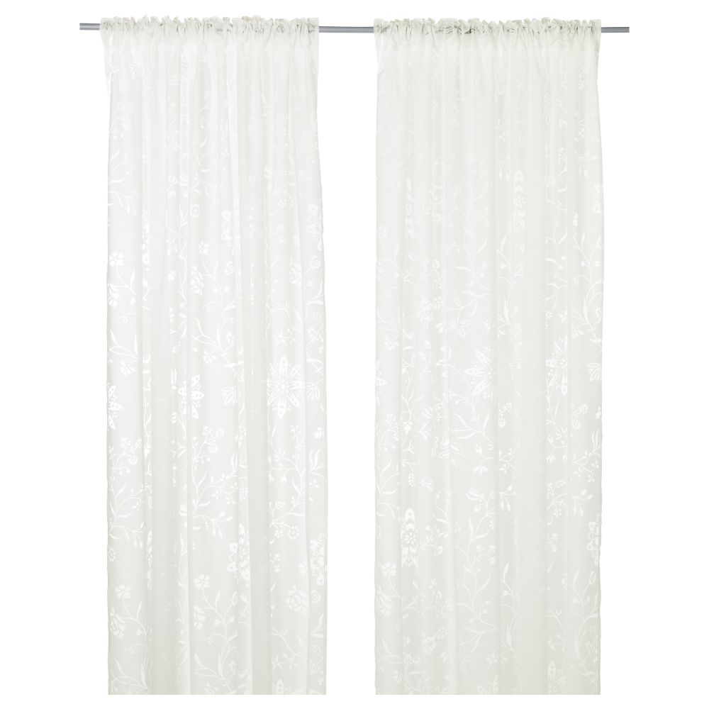 Гардины, 2 шт. БОРГХИЛЬД, белый (145x300 см) - фото 1