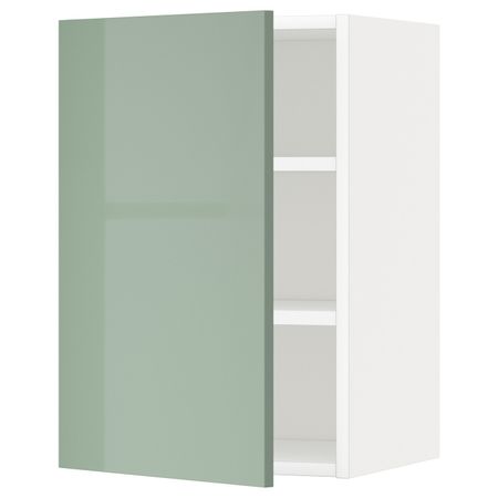 Шкаф навесной с полкой, белый, Калларп светло-зеленый, 40x60 см IKEA МЕТОД 292.455.11
