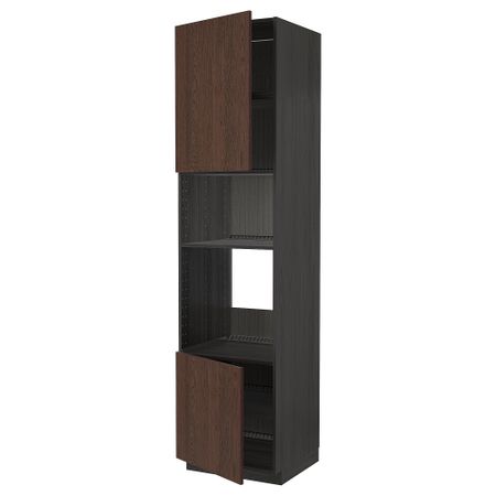 Высокий шкаф для духовки, СВЧ, 2 дверцы, полки, 60x60x240 cm IKEA METOD МЕТОД 694.594.92