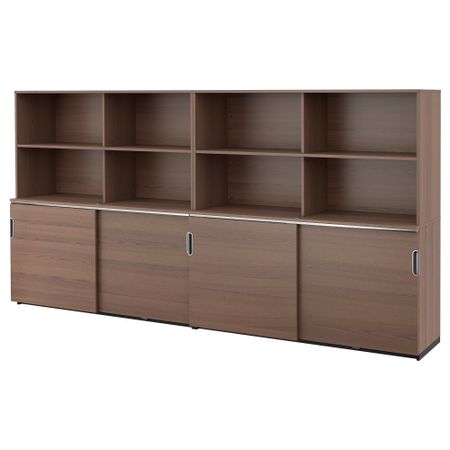 Комбинация для хранения с раздвижной дверцами ГАЛАНТ, серый (320x160 см)