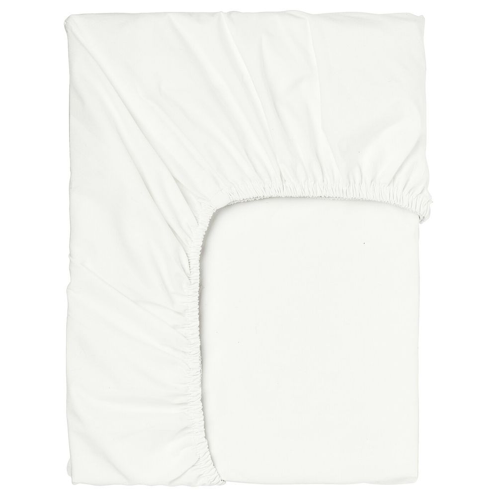 Натяжная простыня для тонкого матраса, белый 140x200 см IKEA СЁМНТУТА 704.127.43 - фото 1