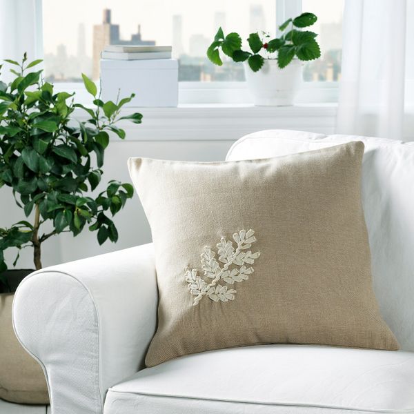 Чехол на подушку, бежевый, лист ручная работа 50x50 см IKEA БОТАНИСК 004.665.22 - фото 2