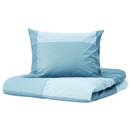 Пододеяльник и 2 наволочки, 200x200, 50x60 см, голубой IKEA BRUNKBRUNKRISSLA БРУНКРИСЛА БРУНКРИСЛА 404.820.73