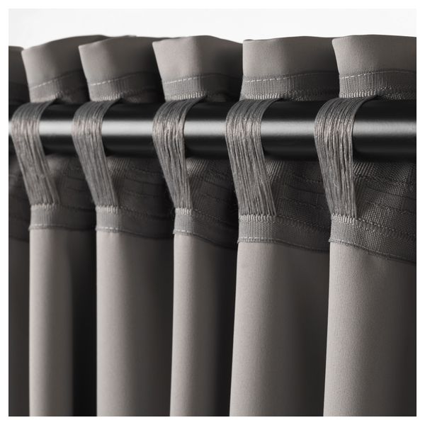 Гардины, блокирующие свет, 1 пара МАЙГУЛЛ, серый (145x300 см) - фото 2