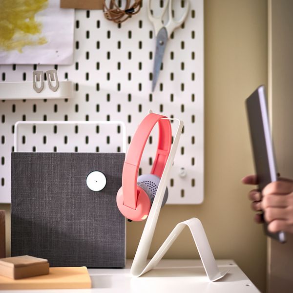 Подставка для планшета и наушников, белый IKEA MÖJLIGHET МЁЙЛИГХЕТ 604.938.48 - схема-чертеж с размерами