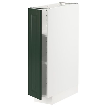 Напольный шкаф с полками, белый/Будбин темно-зеленый 20x60 см IKEA METOD МЕТОД 494.461.46