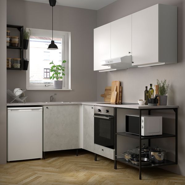 Угловая кухня, антрацит, под бетон белый IKEA BEGIVENHET БЕГИВЕНХЕТ 493.379.96 - фото 3