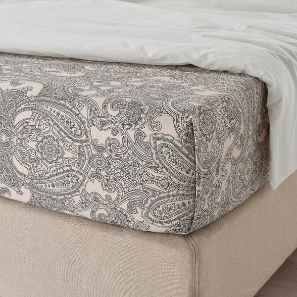 Простыня, бежевый/темно-серый 240x260 см IKEA JÄTTEVALLMO ЙЭТТЕВАЛЛМО 905.015.02 - фото 2