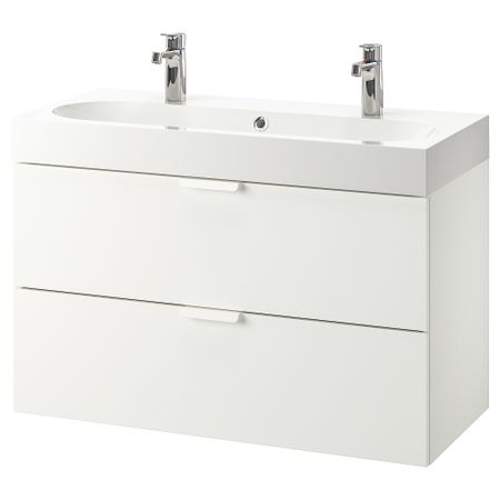 Шкаф для раковины с 2 ящиками, 100x48x68 cm IKEA BRÅVIKEN БРОВИКЕН, GODMORGON ГОДМОРГОН 292.925.07